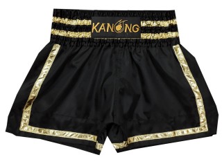 Kanong Thai Boxing Shorts : KNS-140-Black-Gold